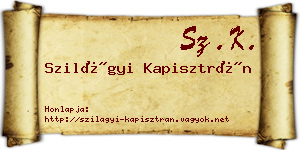 Szilágyi Kapisztrán névjegykártya
