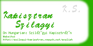 kapisztran szilagyi business card